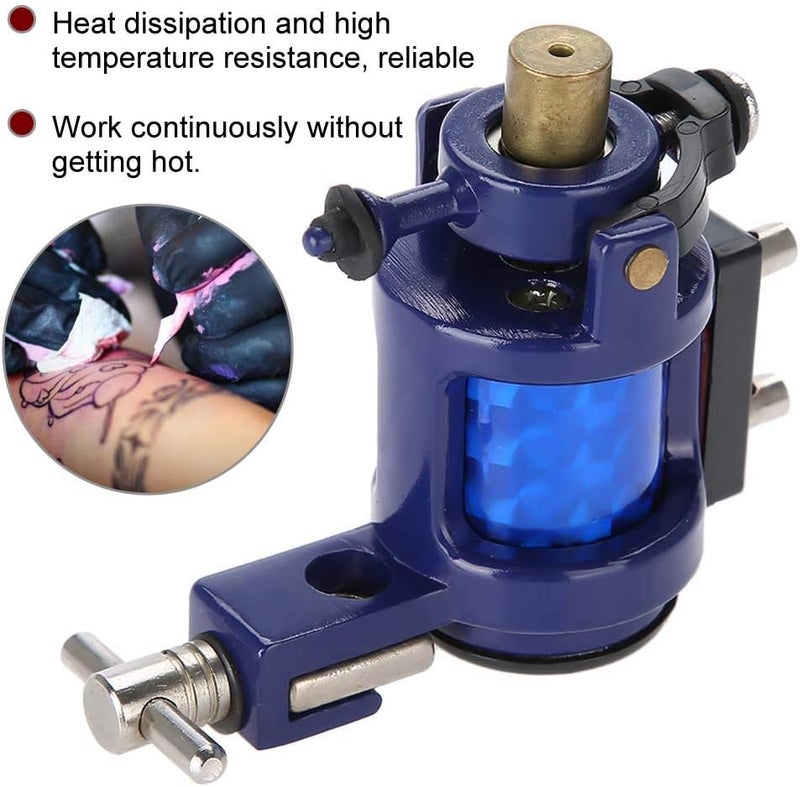 woobles Tattoo Machine Gun Alloy Rotary Shader Liner, Strong Motor Gun Liner Shader Coloring Permanent Makeup Tool for Shader Supply Equipment and Artists(Blue) - Image 4